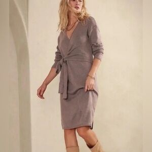 Banana Republic Taupe Wrap Midi Dress